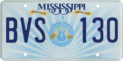 MS license plate BVS130