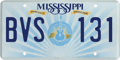 MS license plate BVS131
