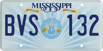 MS license plate BVS132