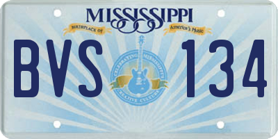 MS license plate BVS134
