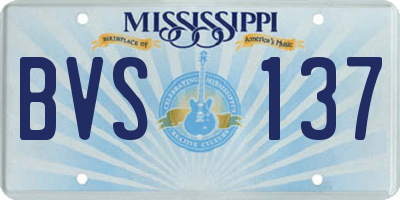 MS license plate BVS137
