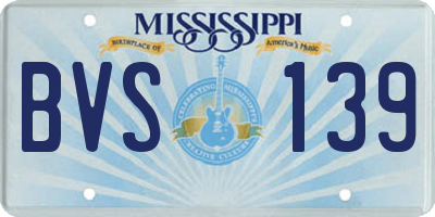 MS license plate BVS139