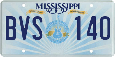 MS license plate BVS140