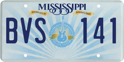 MS license plate BVS141