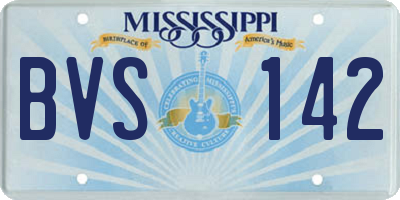 MS license plate BVS142