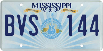 MS license plate BVS144