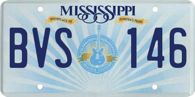 MS license plate BVS146
