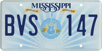 MS license plate BVS147