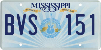 MS license plate BVS151