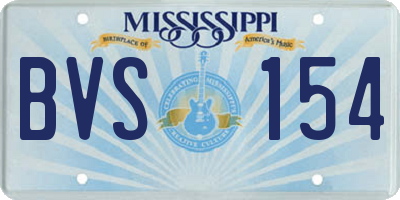 MS license plate BVS154