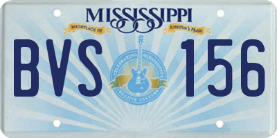 MS license plate BVS156