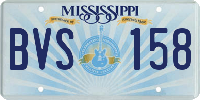 MS license plate BVS158