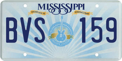MS license plate BVS159