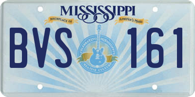 MS license plate BVS161