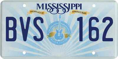 MS license plate BVS162