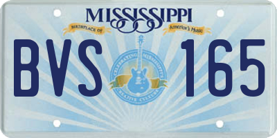MS license plate BVS165