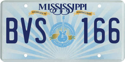 MS license plate BVS166