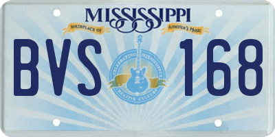 MS license plate BVS168