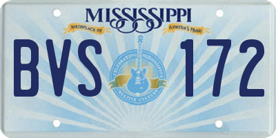 MS license plate BVS172