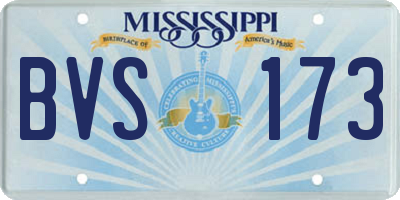 MS license plate BVS173