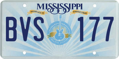 MS license plate BVS177