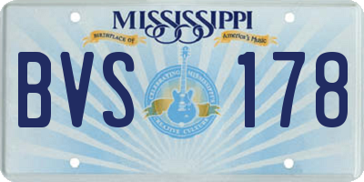 MS license plate BVS178