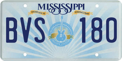 MS license plate BVS180