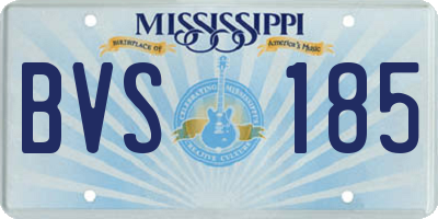 MS license plate BVS185