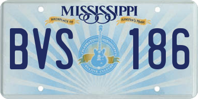 MS license plate BVS186