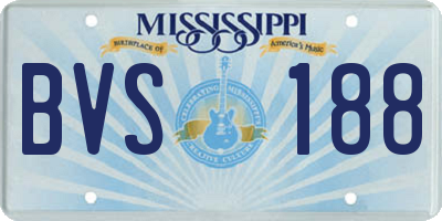 MS license plate BVS188