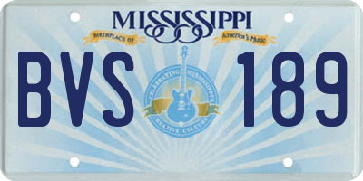 MS license plate BVS189