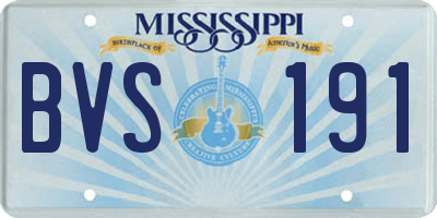 MS license plate BVS191