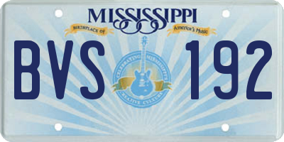 MS license plate BVS192
