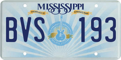 MS license plate BVS193