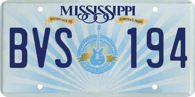 MS license plate BVS194