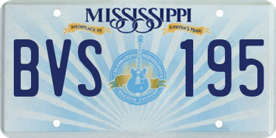 MS license plate BVS195