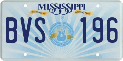 MS license plate BVS196