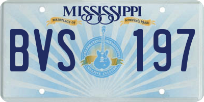 MS license plate BVS197