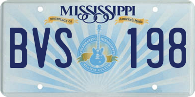 MS license plate BVS198