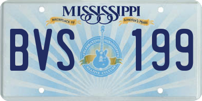 MS license plate BVS199