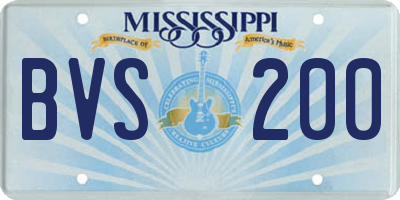 MS license plate BVS200