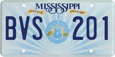 MS license plate BVS201