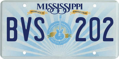 MS license plate BVS202