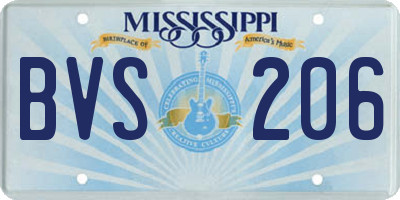 MS license plate BVS206