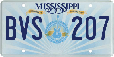 MS license plate BVS207