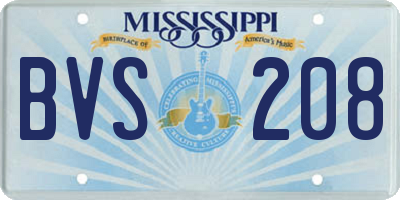 MS license plate BVS208