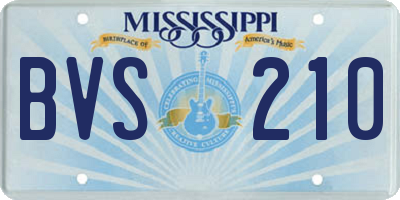 MS license plate BVS210