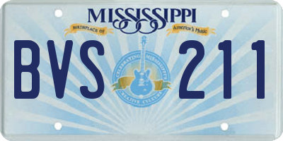 MS license plate BVS211