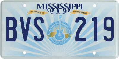 MS license plate BVS219