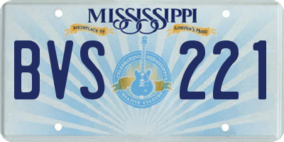 MS license plate BVS221